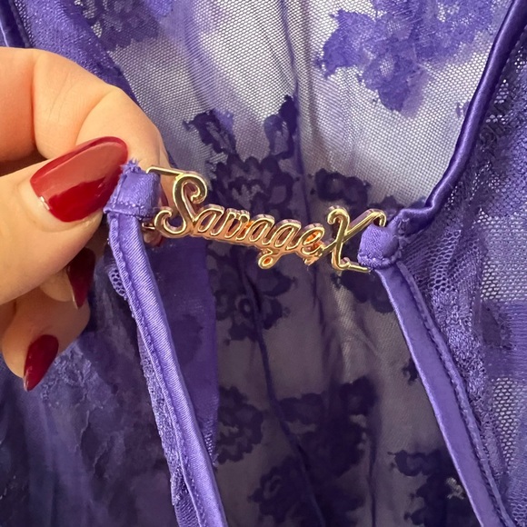 Savage X Fenty Strap Up Long-Sleeve Lace Slip NWOT - Picture 5 of 7